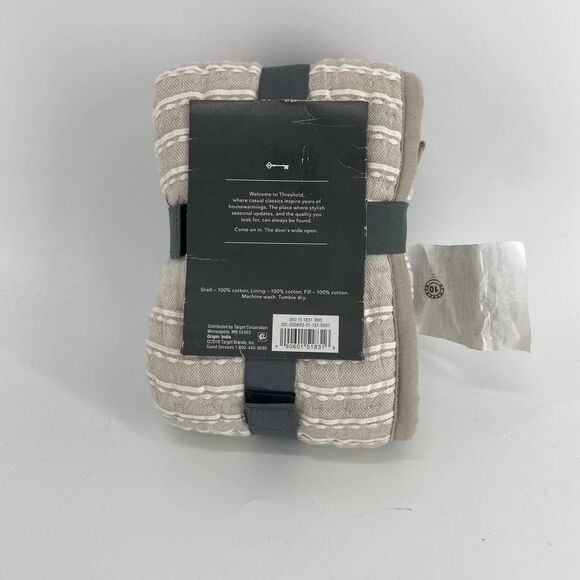 Target threshold cotton gray striped pillow sham NEW - Picture 2 of 3